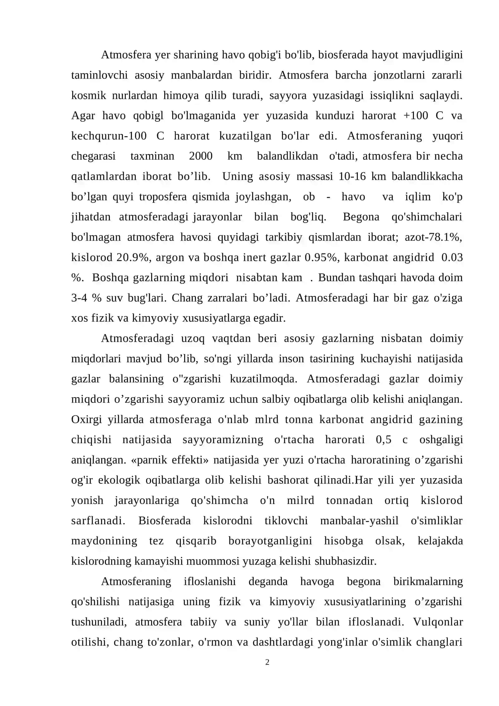 Havoning mahalliy va mintaqaviy ifloslanishi 2