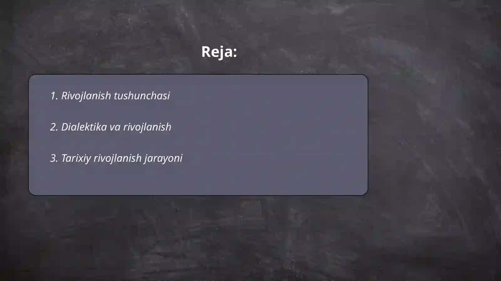 Rivojlanish falsafasi. Falsafaning metod va kategoriyalari qonunlari 2