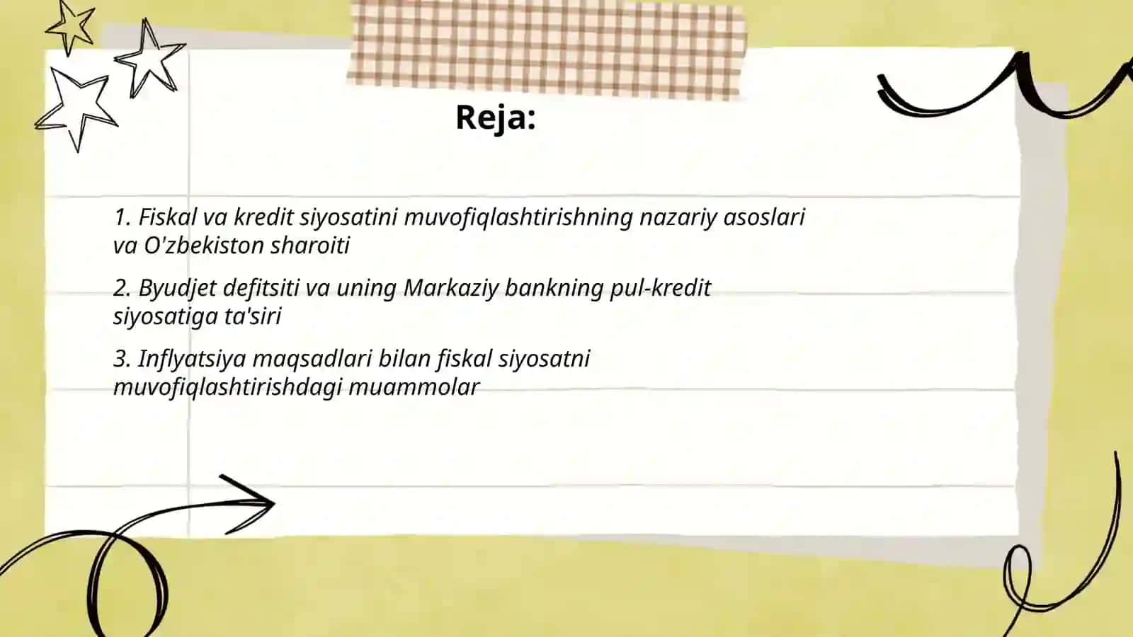 O'zbekistonning fiskal-kredit siyosatida muvofiglashtirish muammolari 2
