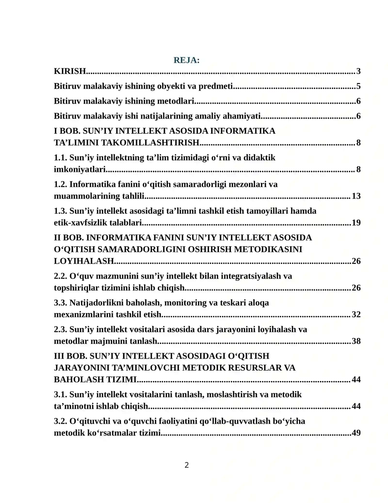 SUN’IY INTELLEKT ASOSIDA INFORMATIKA TA’LIMINI TAKOMILLASHTIRISH 2