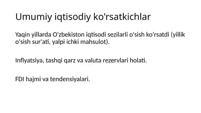 So'nggiyillarda O'zbekistonda amalga oshirilgan islohotlar va ularning xalqaro reyting va indekslarda aks etishi 2