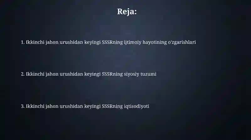 Ikkinchi jahon urushidan keyin SSSR 2