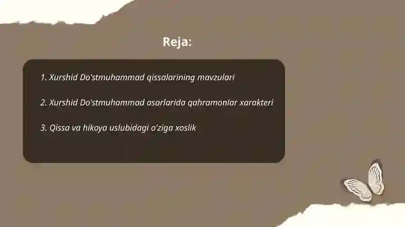 Xurshid Do'stmuhammad qissalarining o'ziga xosligi 2