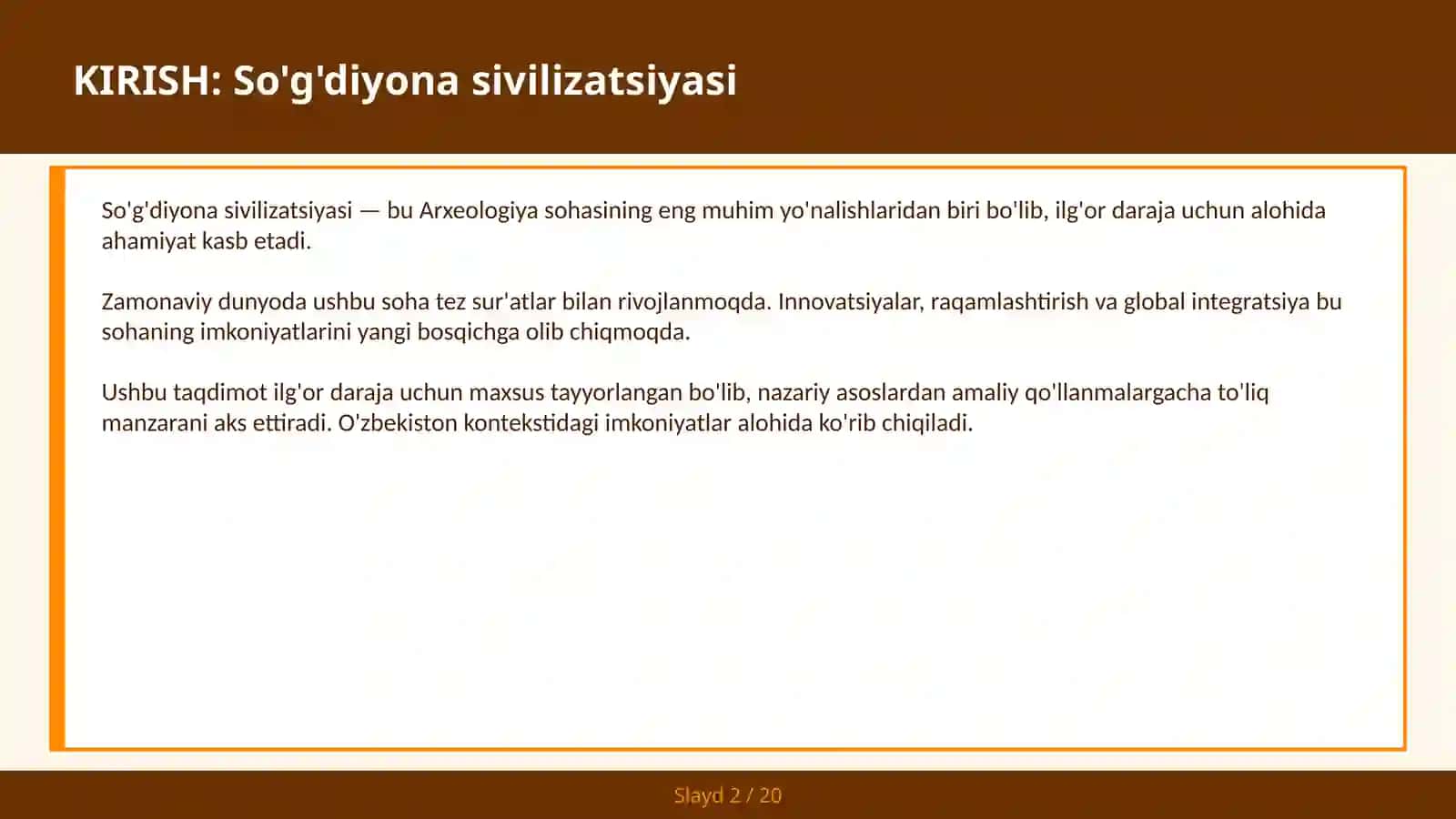 SO'G'DIYONA SIVILIZATSIYASI 2