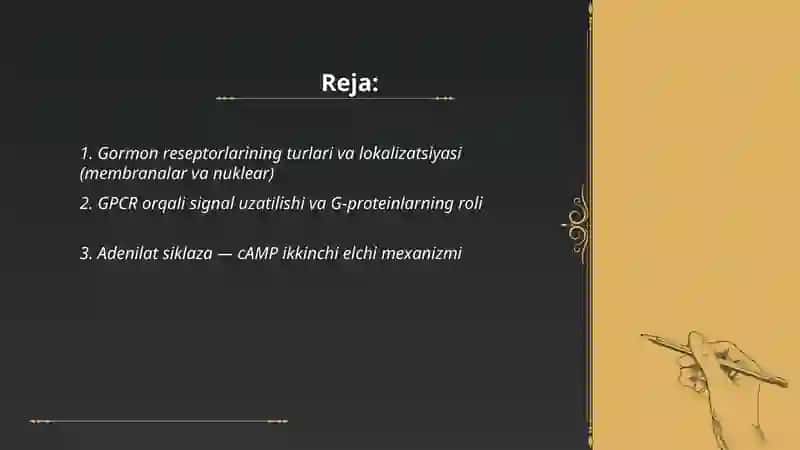 Gormonlarning nishon hujayralarga taʼsir mexanizmlari 2