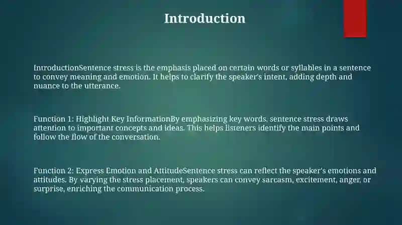 The Function Of Sentence Stress 2