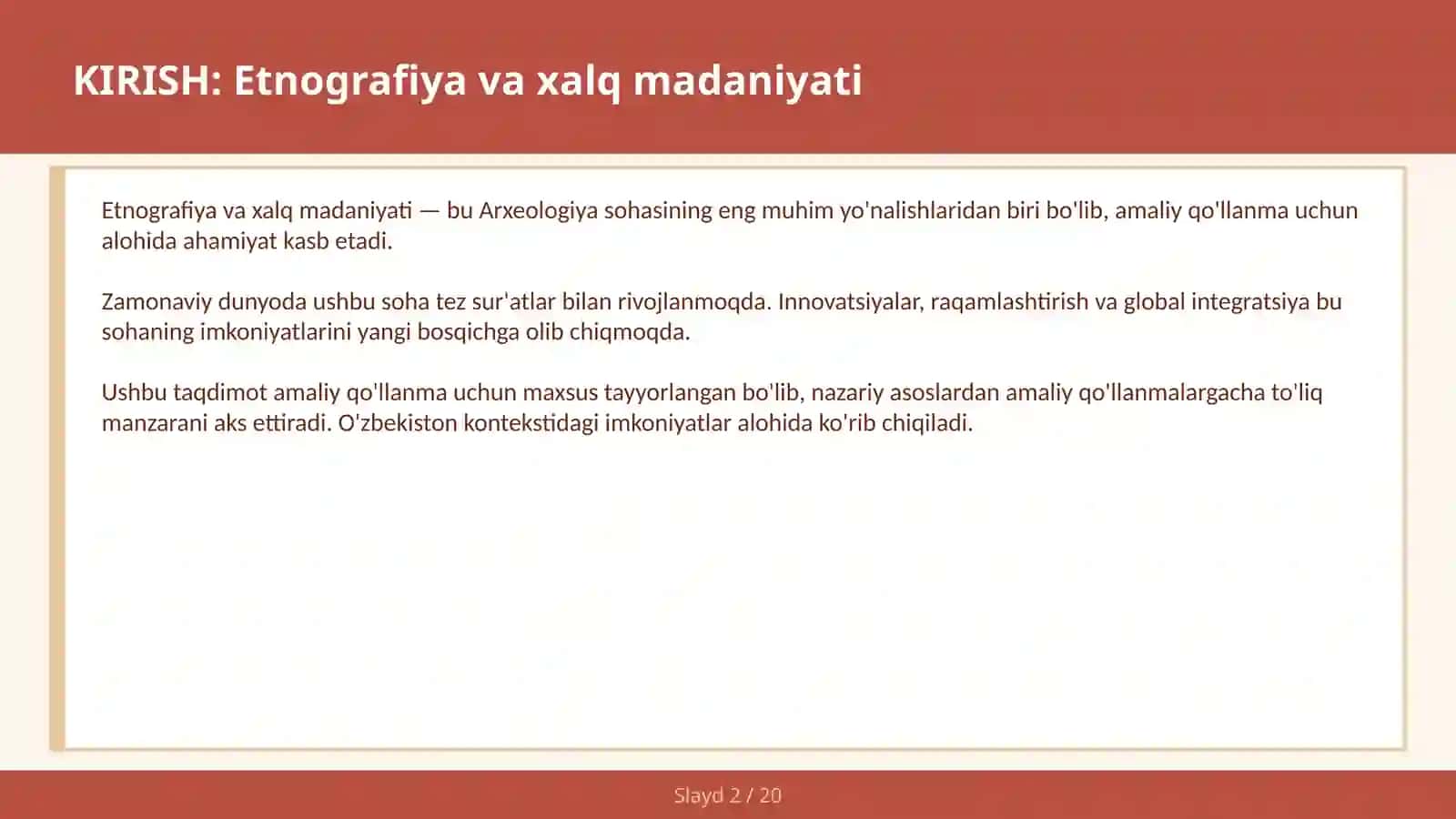 An'analar, urf-odatlar va moddiy madaniyat — amaliy qo'llanma 2