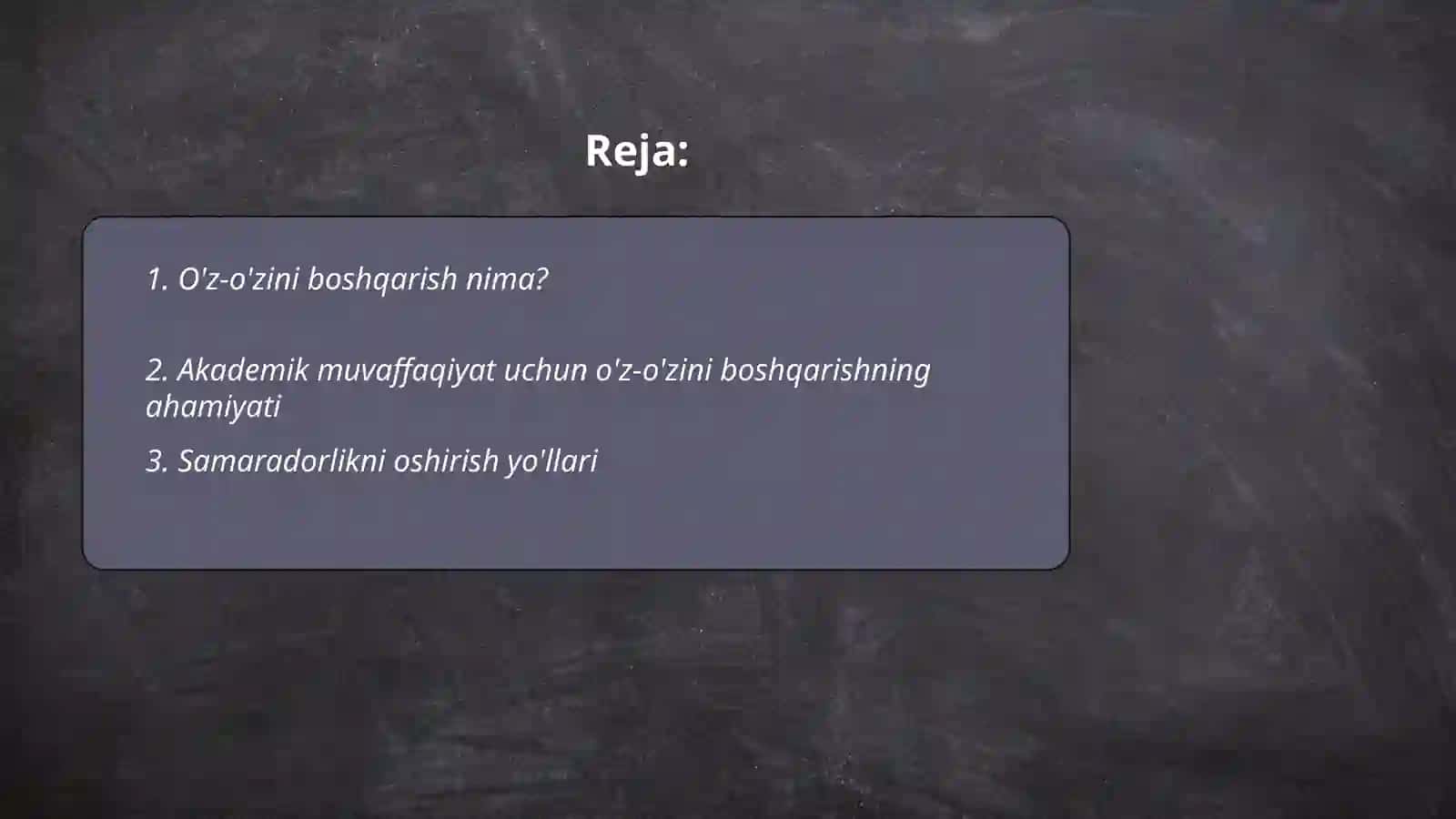 Akademik ko'nikmalarni shakllantirishda o'z-o'zini boshqarish va samaradorlik 2