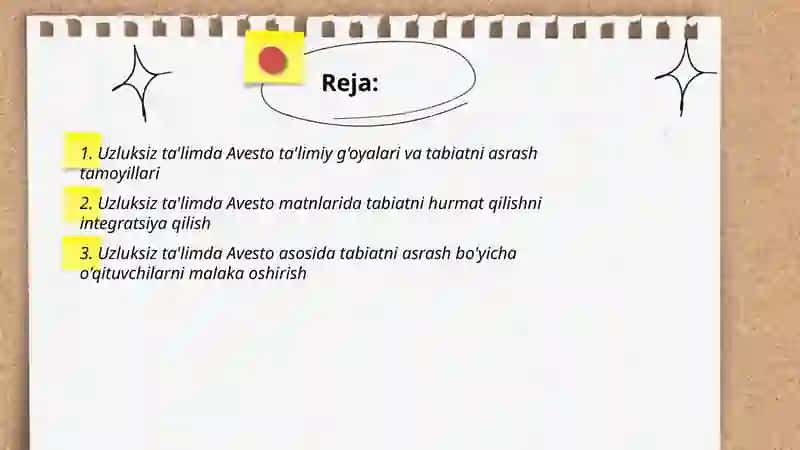Uzluksiz ta'limda "Avesto"dagi tabiatni asrash 2