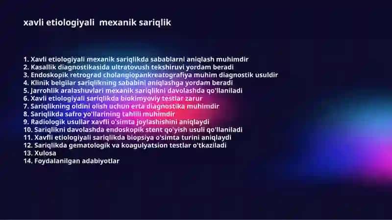 Xavli etiologiyali  mexanik sariqlik 2
