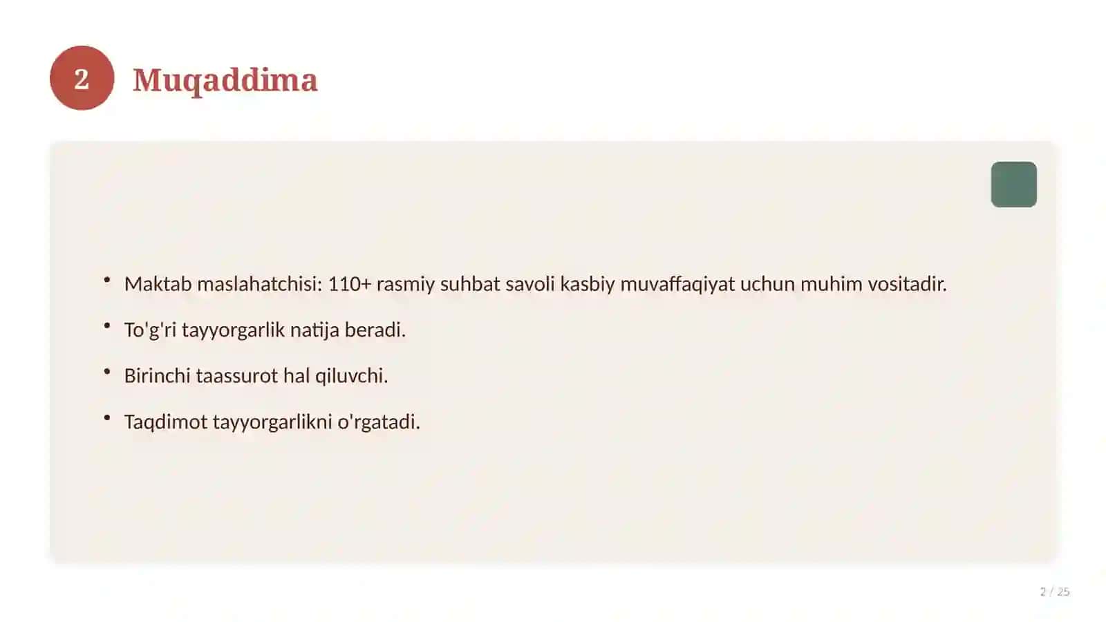 Maktab maslahatchisi: 110+ rasmiy suhbat savoli 2