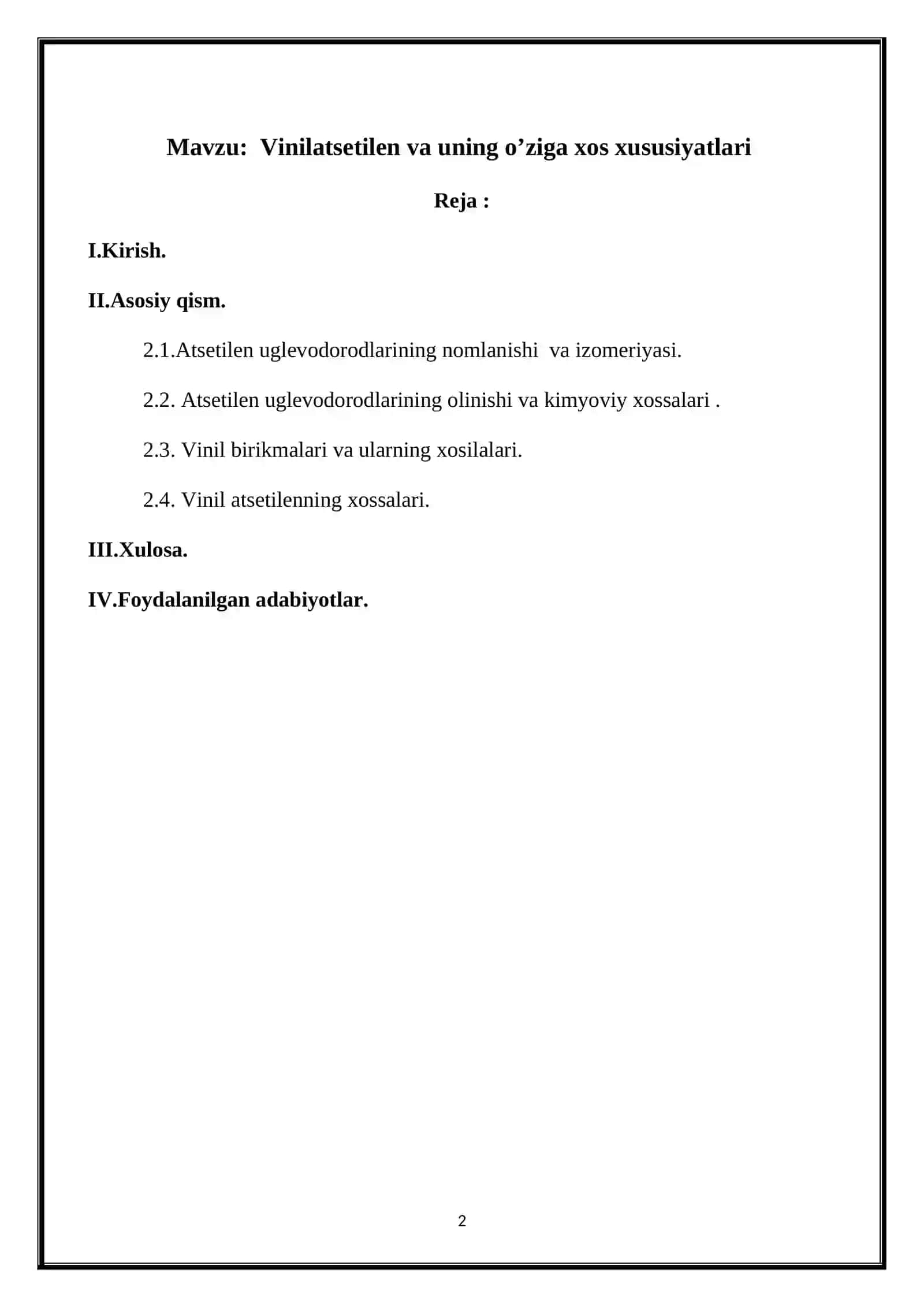 Vinilatsetilen va uning o’ziga xos xususiyatlari 2
