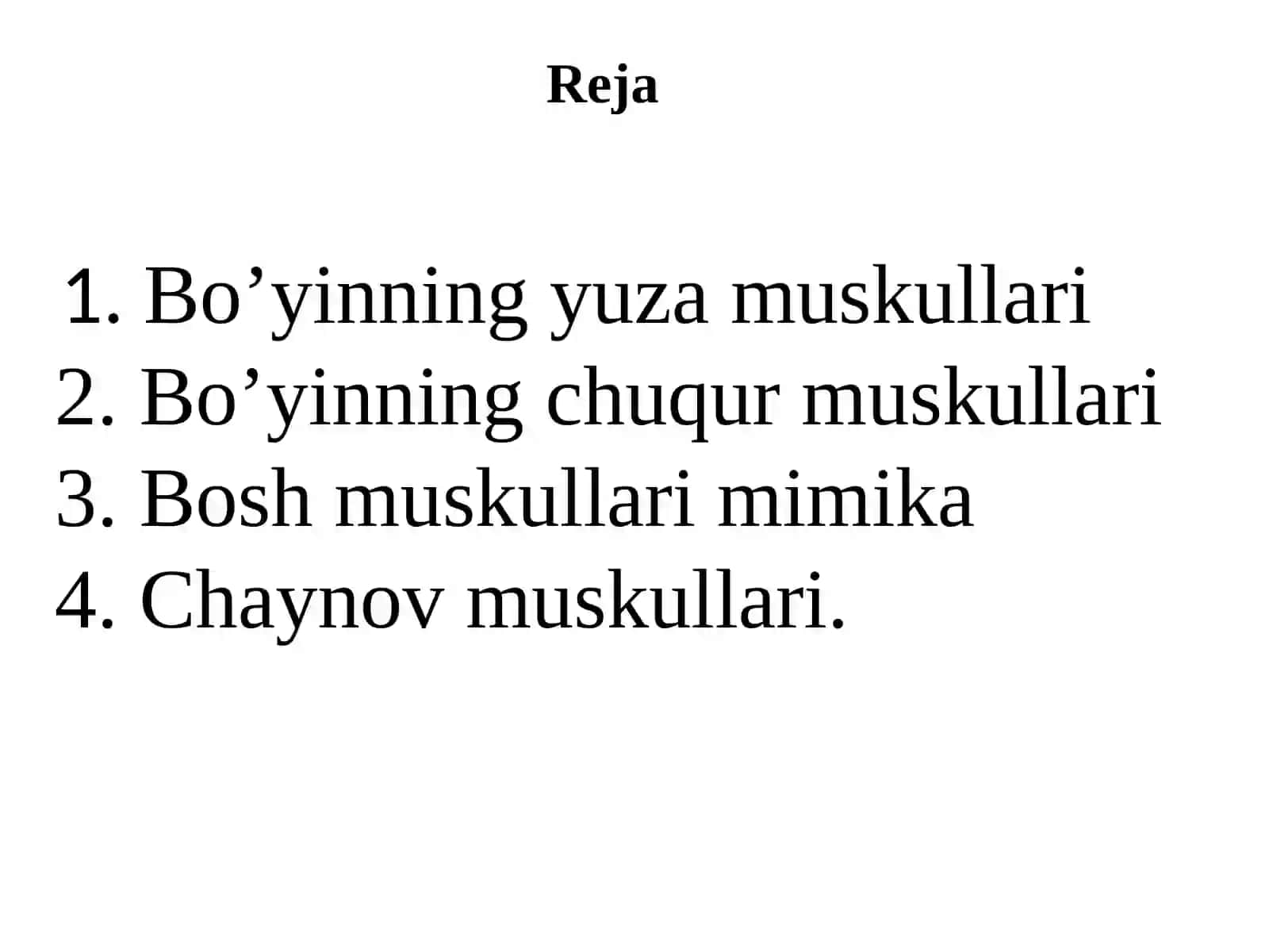 Bosh va bo’yin muskullari 2