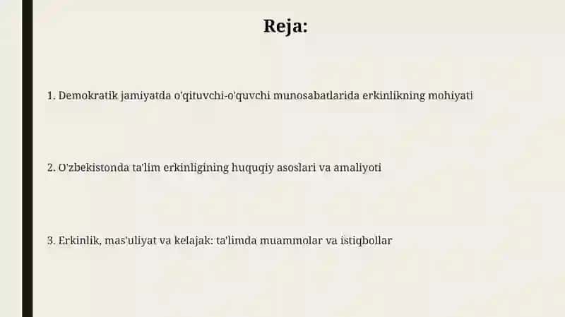 Demokratik jamiyatda O'qtuvchi va o'quvchi munosabatida erkinlik tushunchasi 2