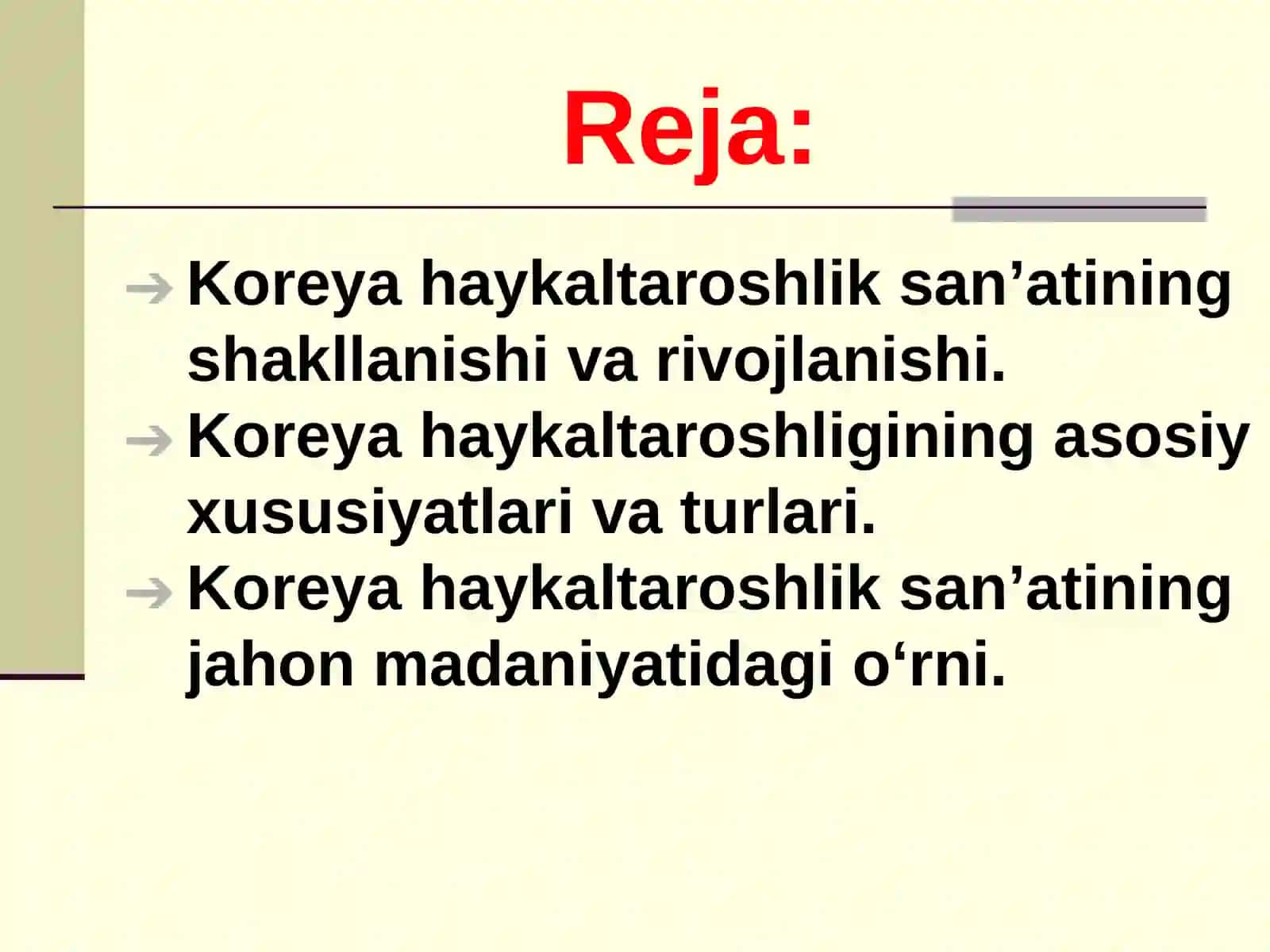 KOREYA HAYKALTAROSHLIK SAN’ATI 2