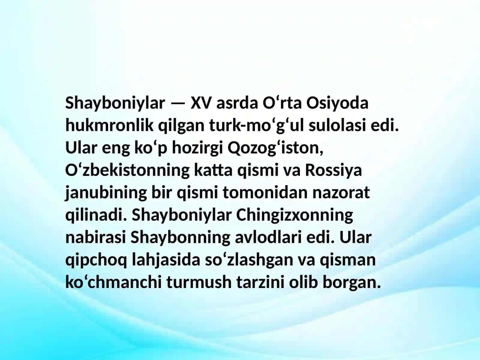 Shayboniylar davri tarixiy geografiyasi 2