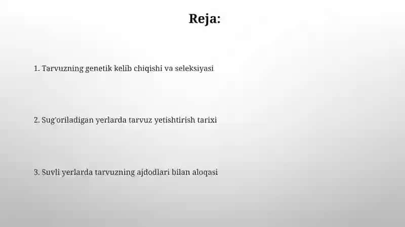 Sugʻoriladigan yerlarda tarvuzni oʻtmishdoshlariga munosabati 2