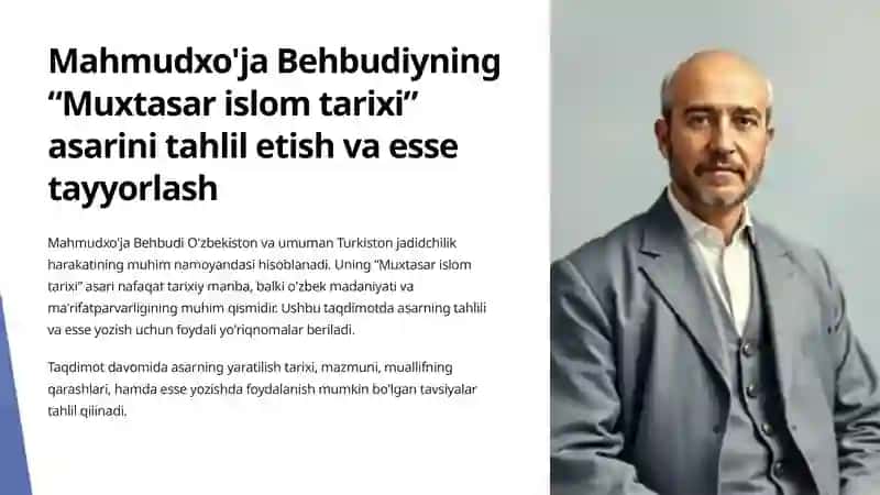 Mahmudxo'ja Behbudiy "Muxtasar islom tarixi" asari 2
