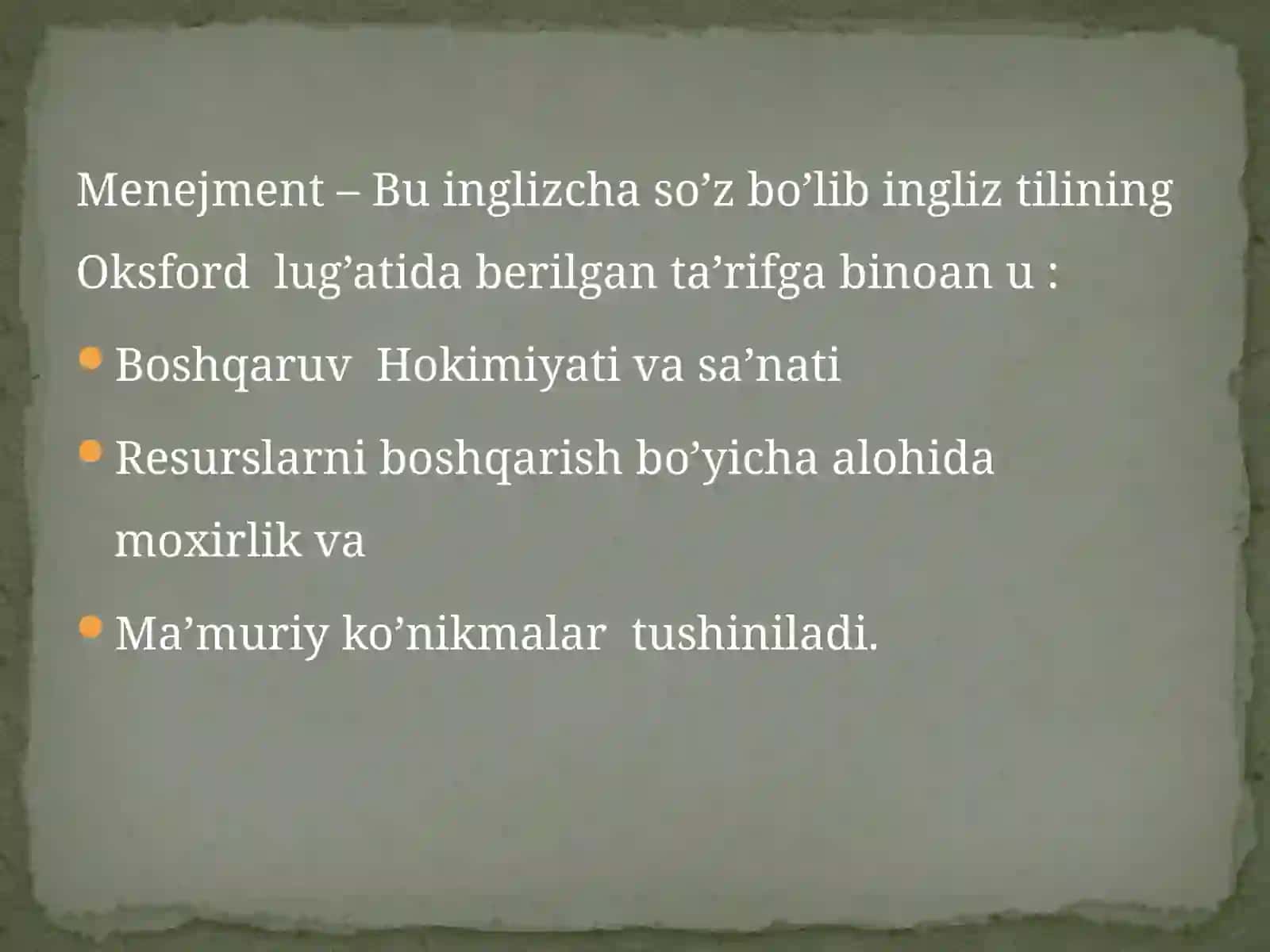 Menejment fani mohiyati va predmeti va vazifalari 2