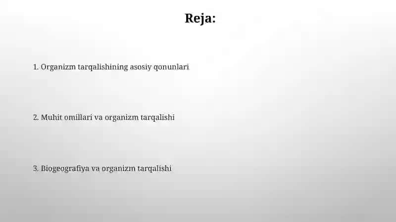 Organizmlarni tarqalish qonuniyatlari 2