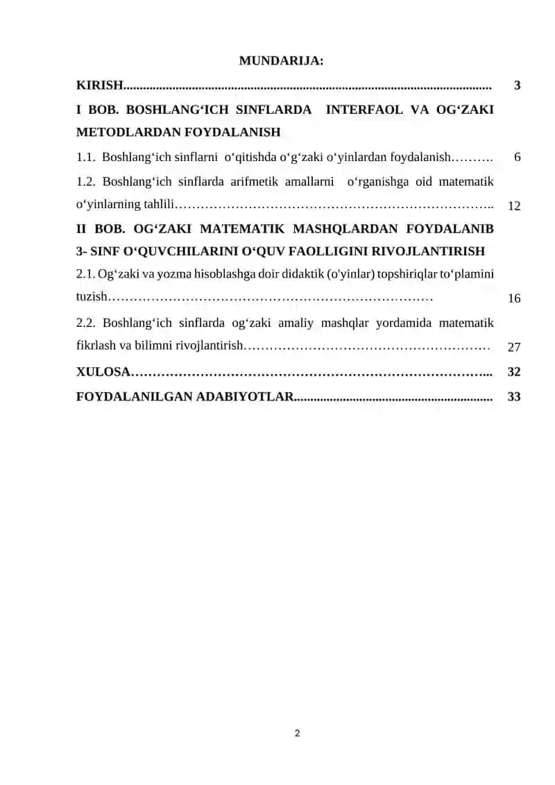 Og‘zaki matematik mashqlardan foydalanib 4-sinf o‘quvchilarini o‘quv faolligini rivojlantirish 2