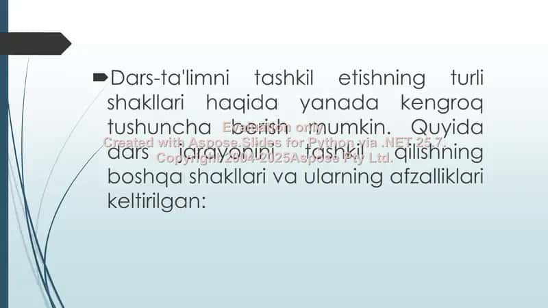 Dars-ta'limga ko'rsatma usullari 2