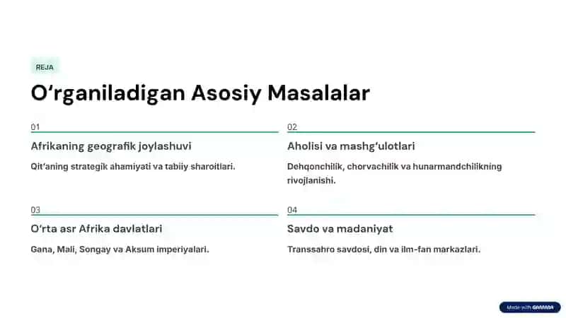 8-sinf Jahon tarixi: Afrika mavzusida tayyor va sifatli slayd 2