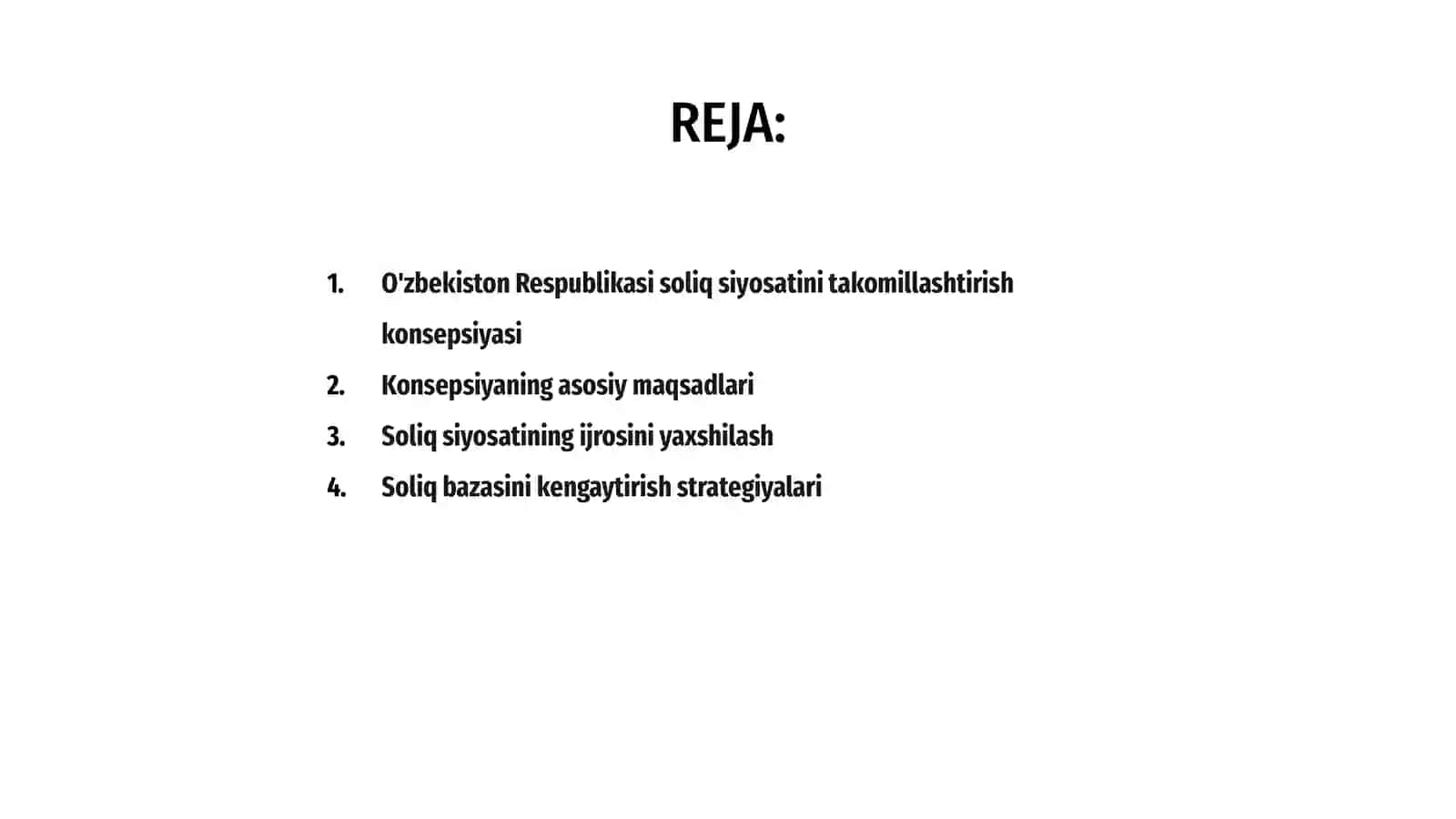 O'zbekiston Respublikasi soliq siyosatini takomillashtirish konsepsiyasi 2