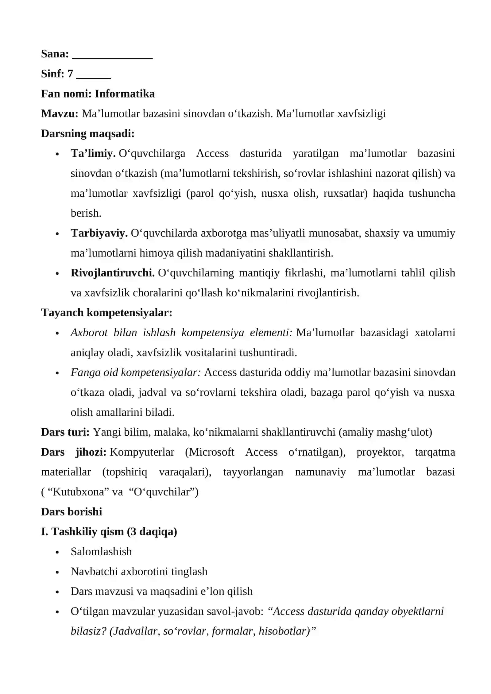 7-sinf informatika ochiq dars ishanmasi 2