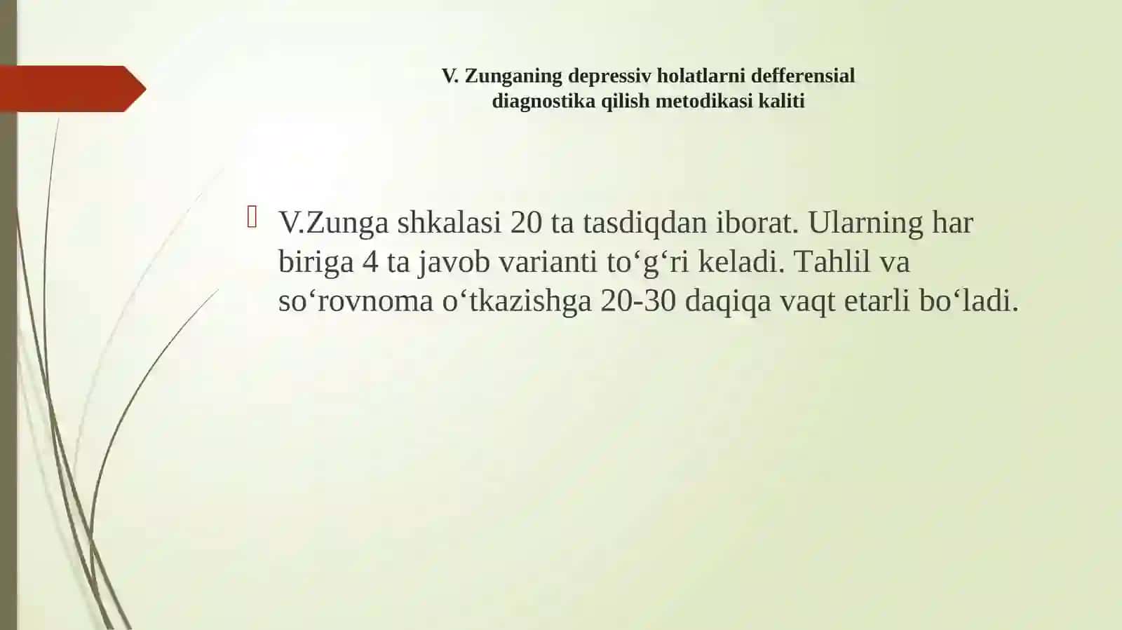 Depressiv holatlarni differensial diagnostika qilish metodikasi 2