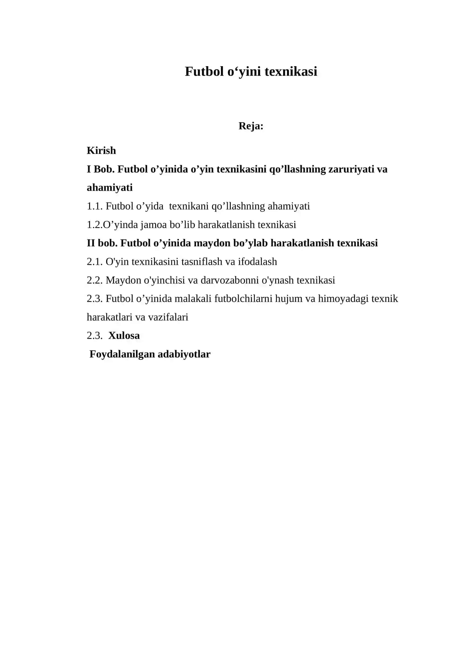 Futbol o‘yini texnikasi 2