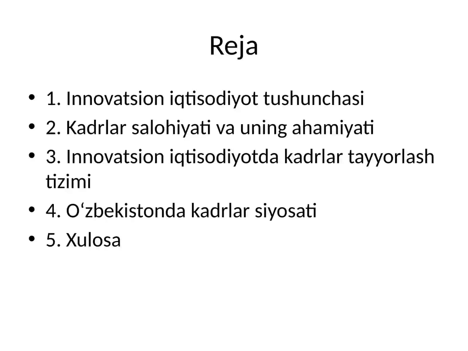 Innovatsion iqtisodiyotdagi kadrlar salohiyati 2