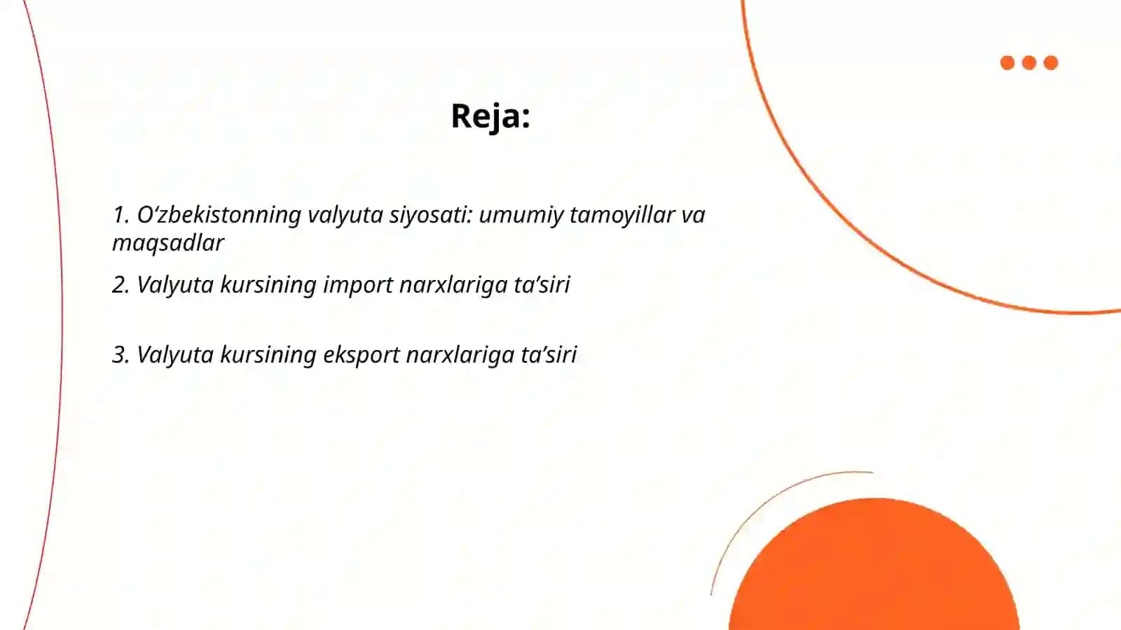 Oʻzbekistonning valyuta siyosati import eksport narxlari tahlili 2