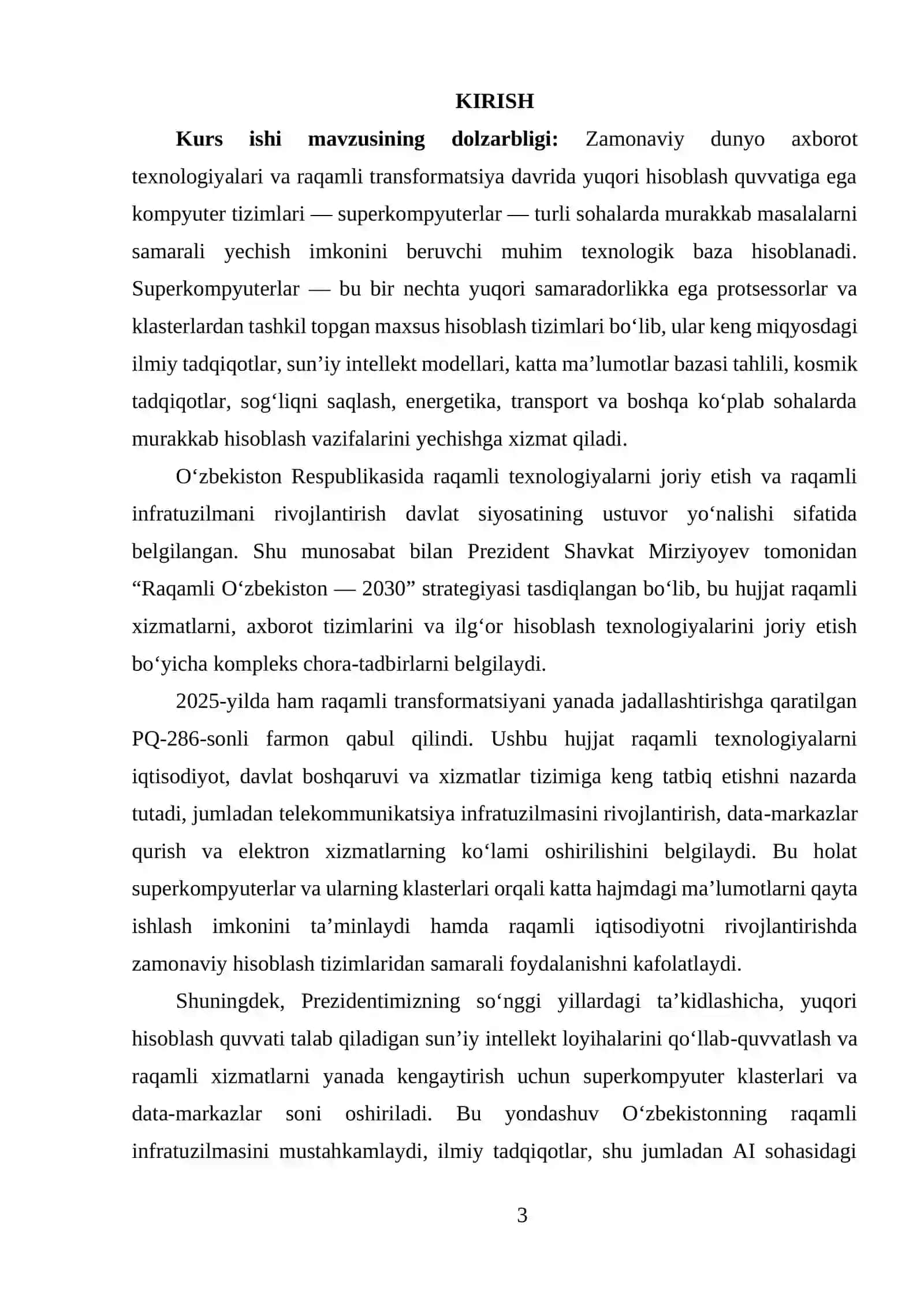 TURLI SOHALAR UCHUN MOʻLJALANGAN SUPER KOMPYUTERLAR VA KOMPYUTER TIZIMLAR 2