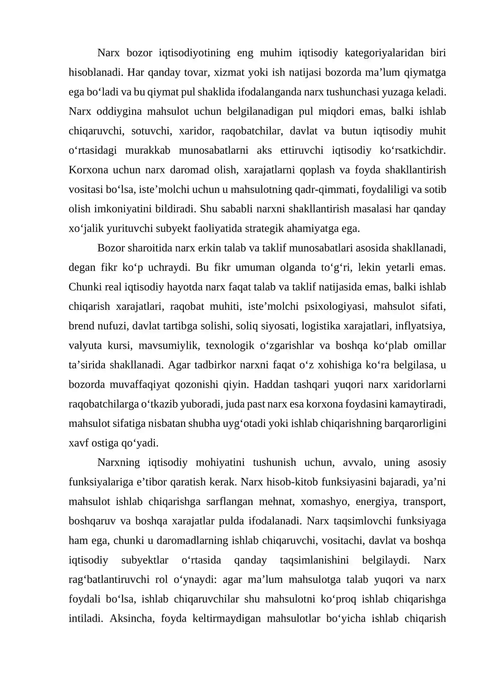 Narxni shakllantirish omillari 2