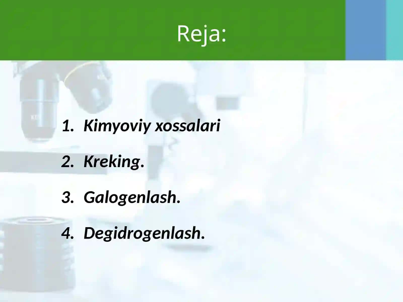 Alkanlarning kimyoviy xossasi. Ishlatilishi 2