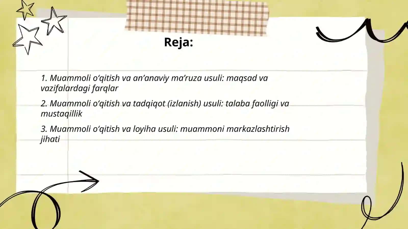 Muammoli oʻqitish metodini boshqa metodlardan farqini aniqlash 2