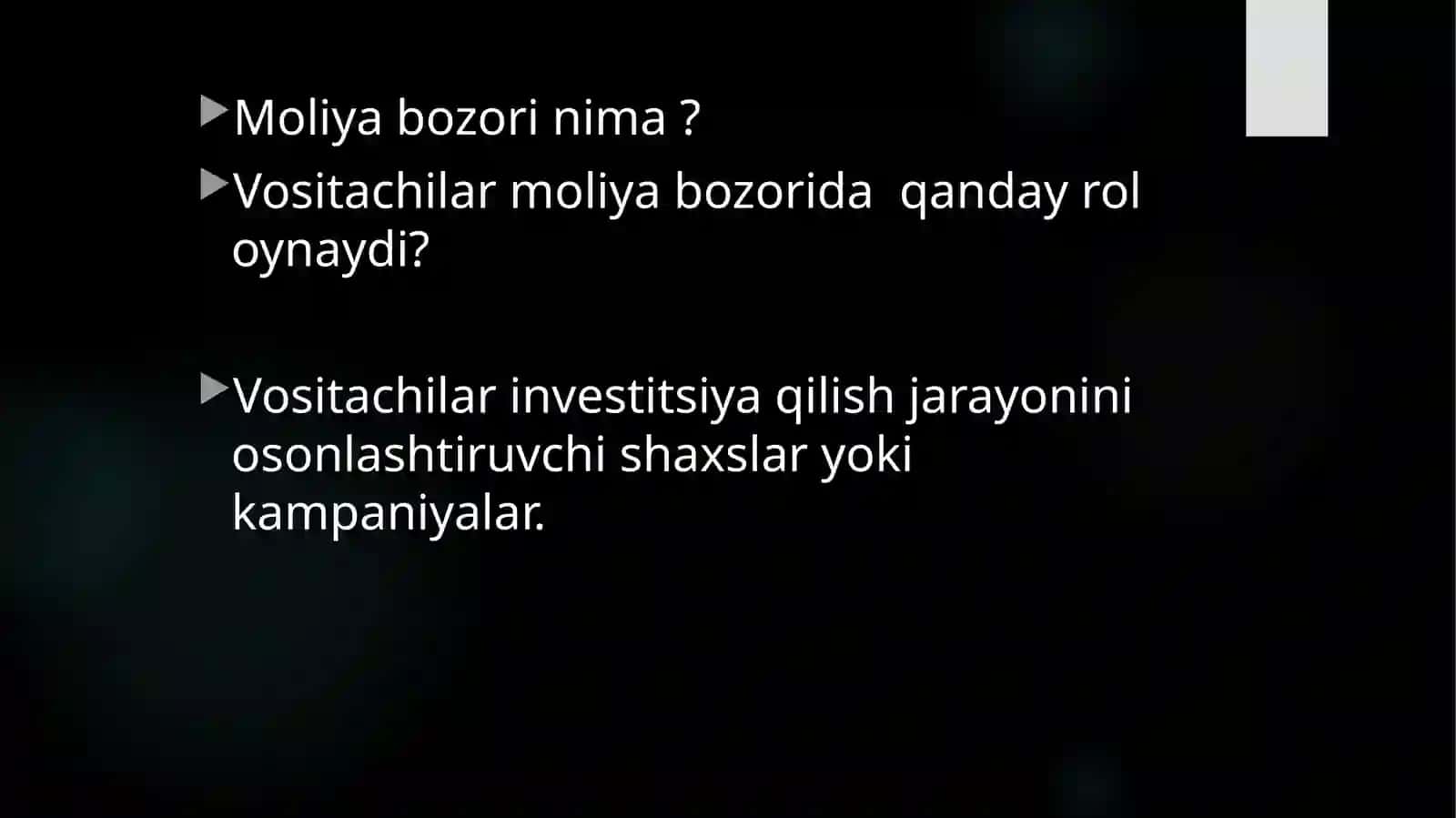 Moliya bozorida vositachilar tiplari va ularning xususiyatlari 2