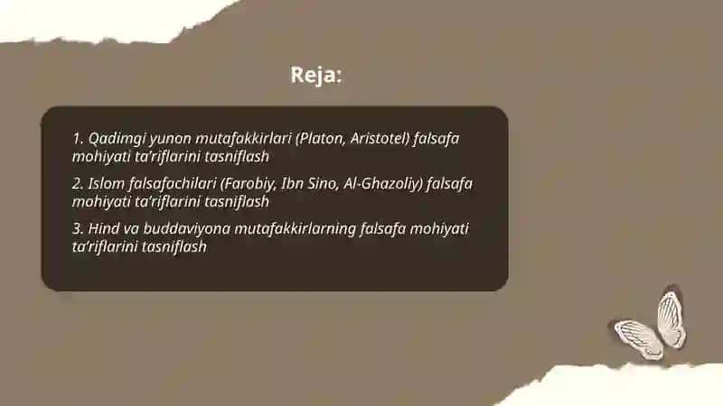 Falsafaning mohiyatiga oid Sharq va Gʻarb mutafakkirlari taʼriflarini tasniflash 2