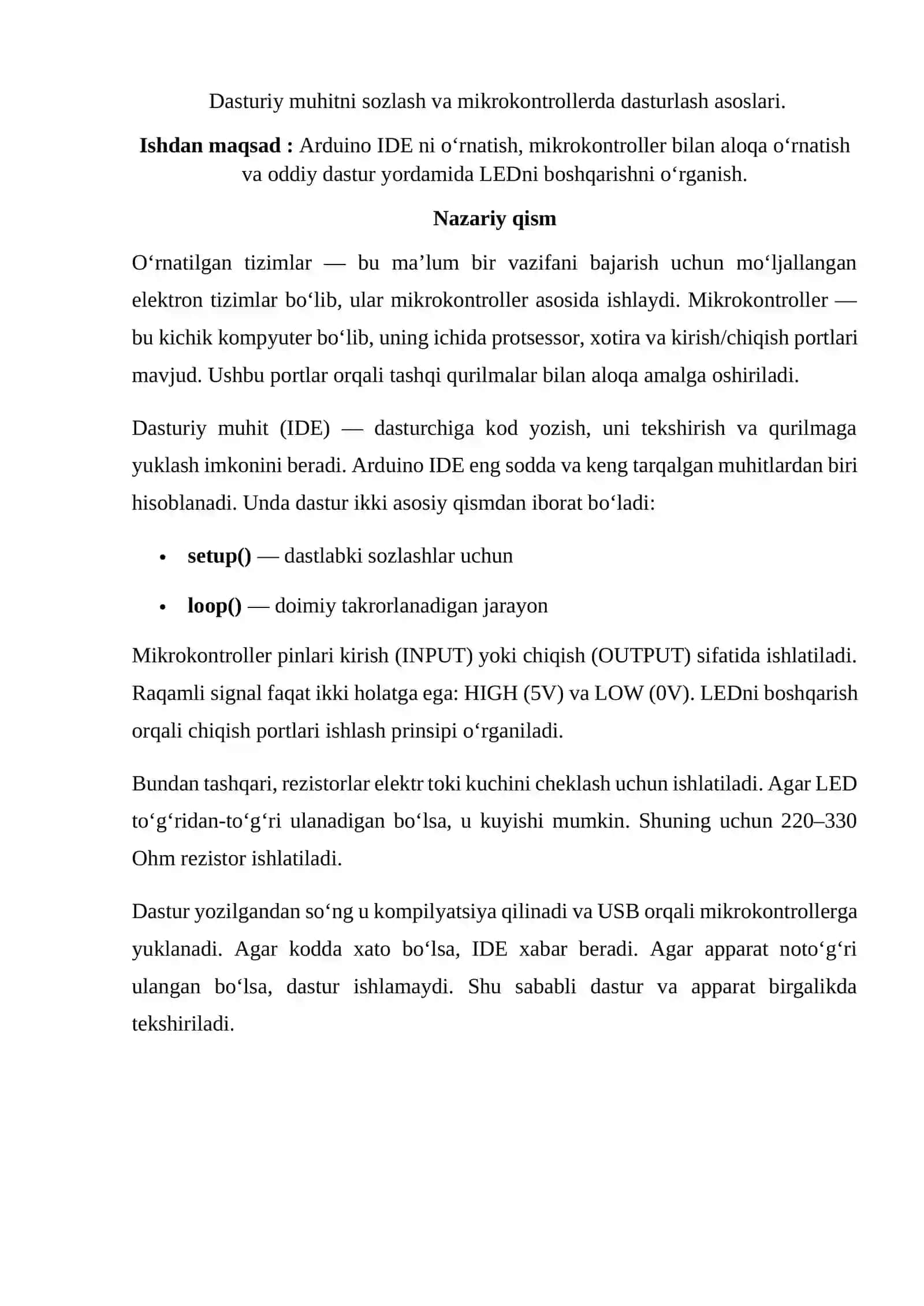 Dasturiy muhitni sozlash va mikrokontrollerda dasturlash asoslari 2