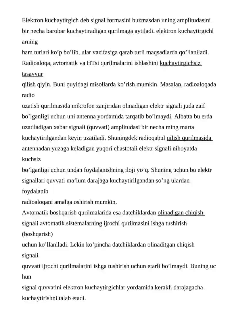 Kuchaytirgichlar Chastotasi 2