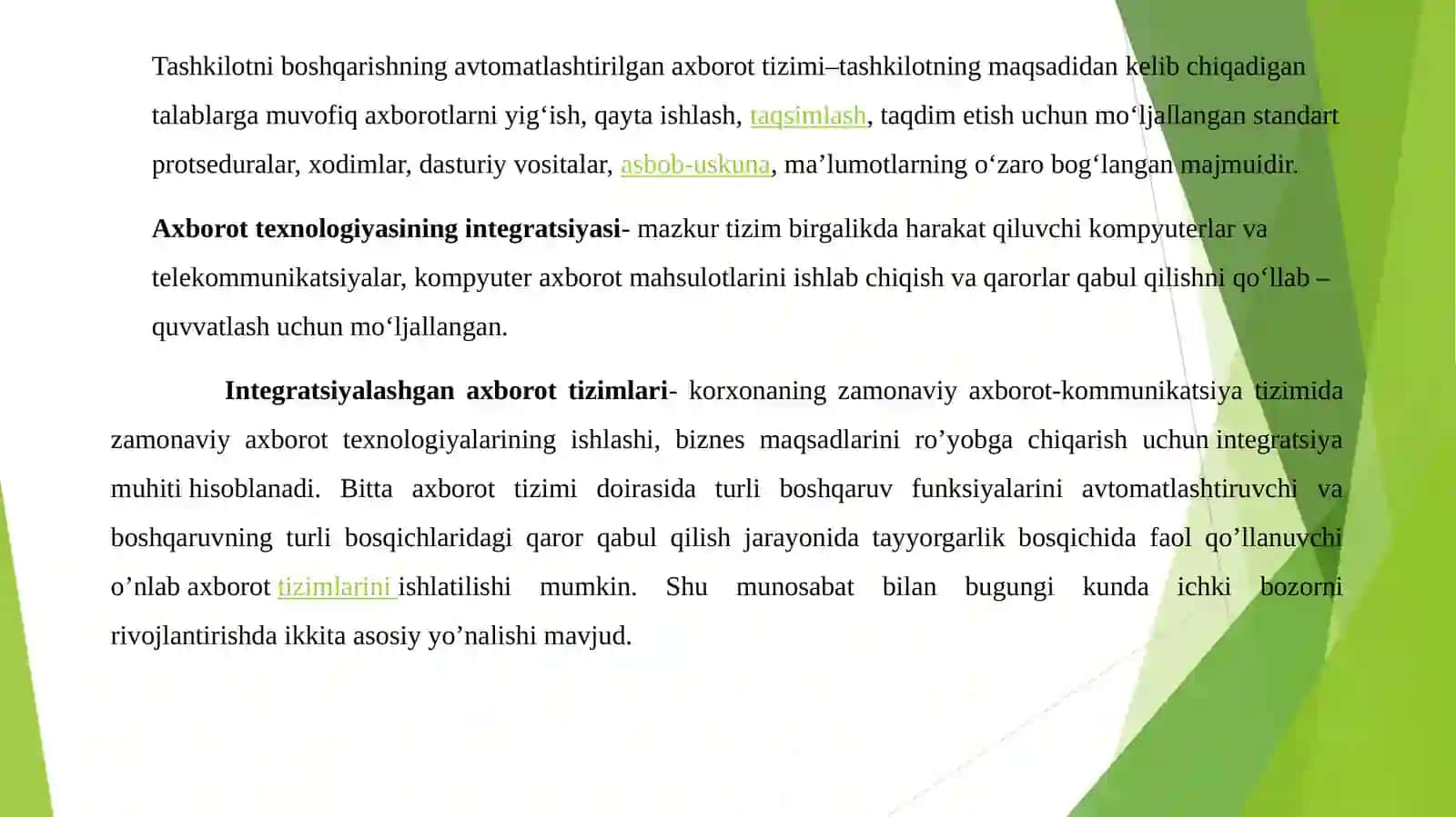 IQTISODIYOTDA AXBOROT TIZIMLARINING O‘ZARO INTEGRATSIYASI 2