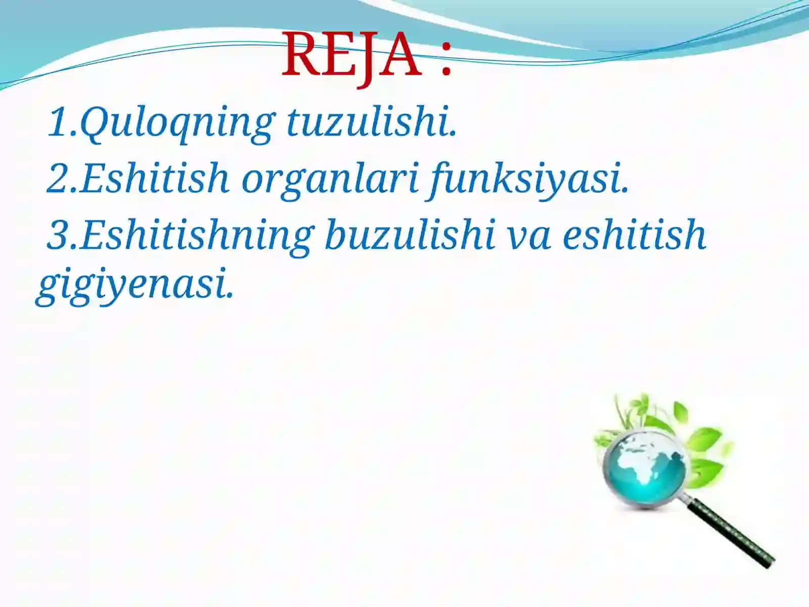 Eshitish analizatori mavzusi 2