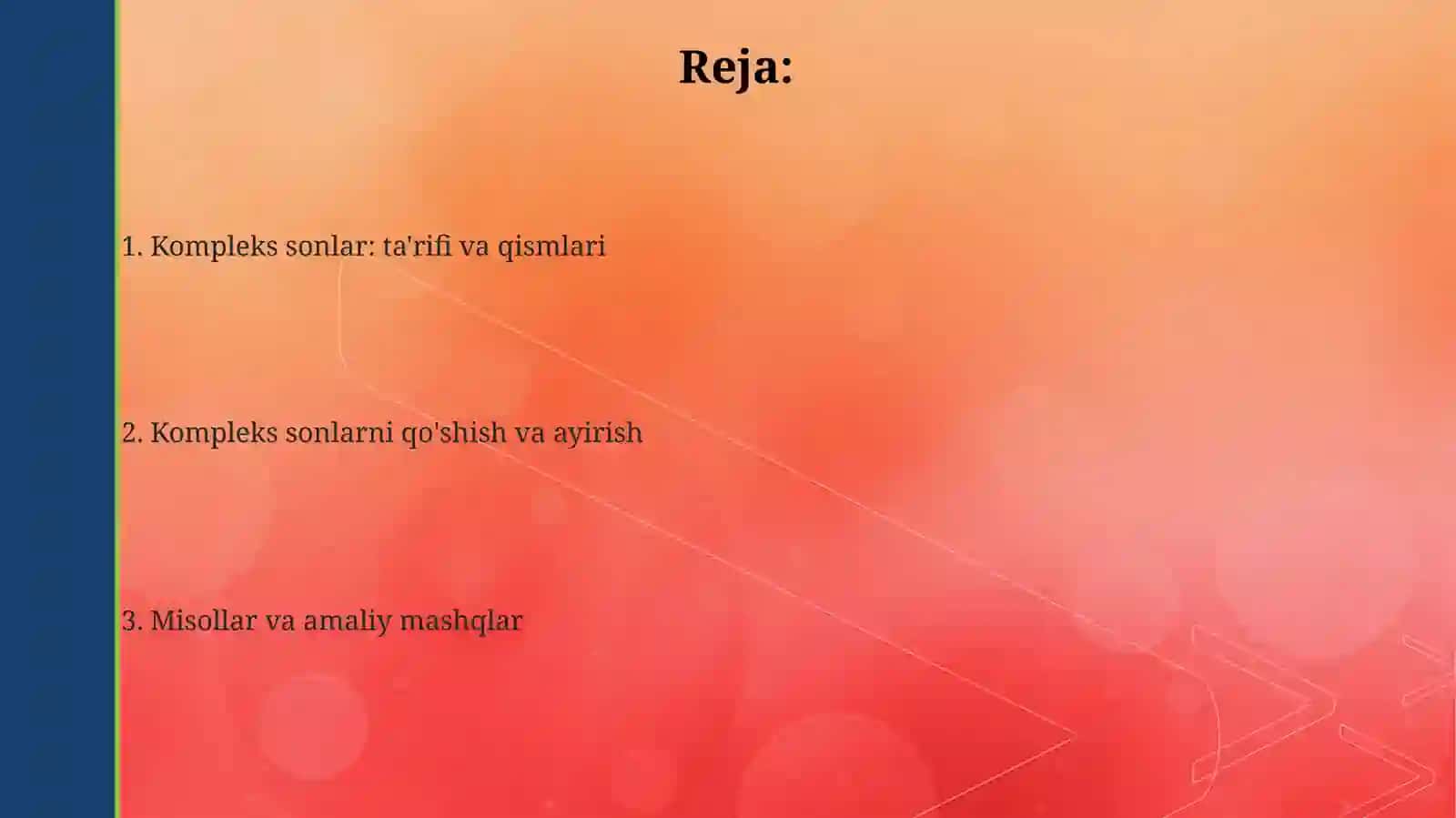 Kompleksonlarni qo'shish va ayirish 2