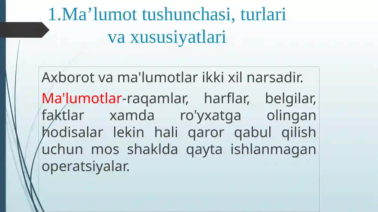 Biznesda axborot texnologiyalari va axborot tizimi 2