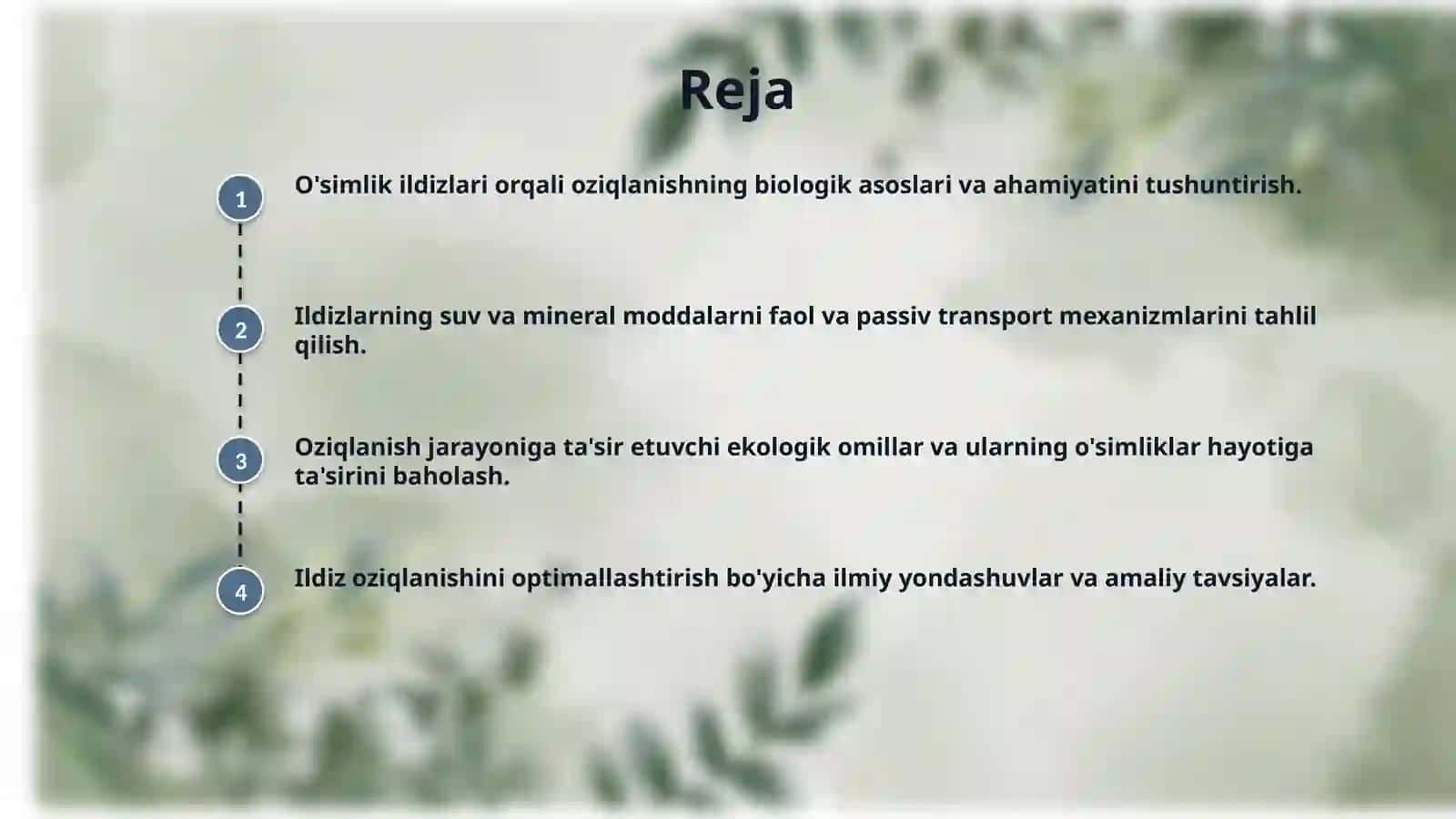 Oʻsimliklarning ildiz bilan oziqlanishi 2