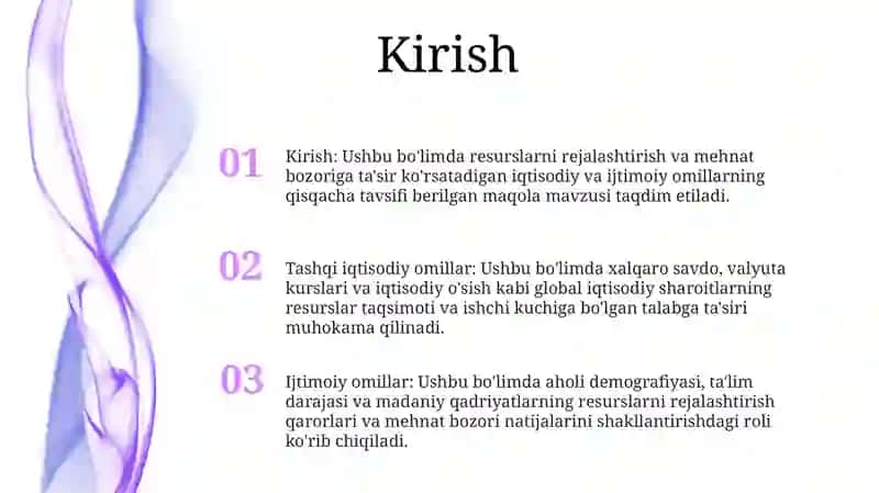 Tashqi Iqtisodiy Va Ijtimoiy Omillar Resurslarni Rejalashtirish Va Mehnat Bozoriga Ta'Siri 2