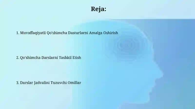 Fakultativ darslarni tashkil etish 2