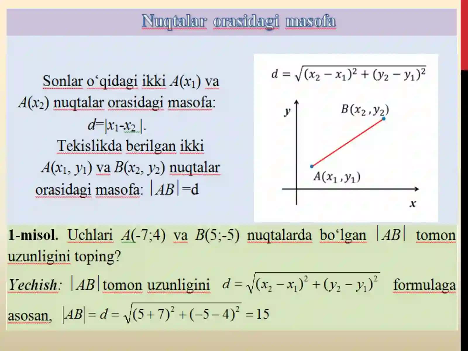 Tekislikda analitik geometriya. To‘g‘ri chiziq va uning tenglamalari 2
