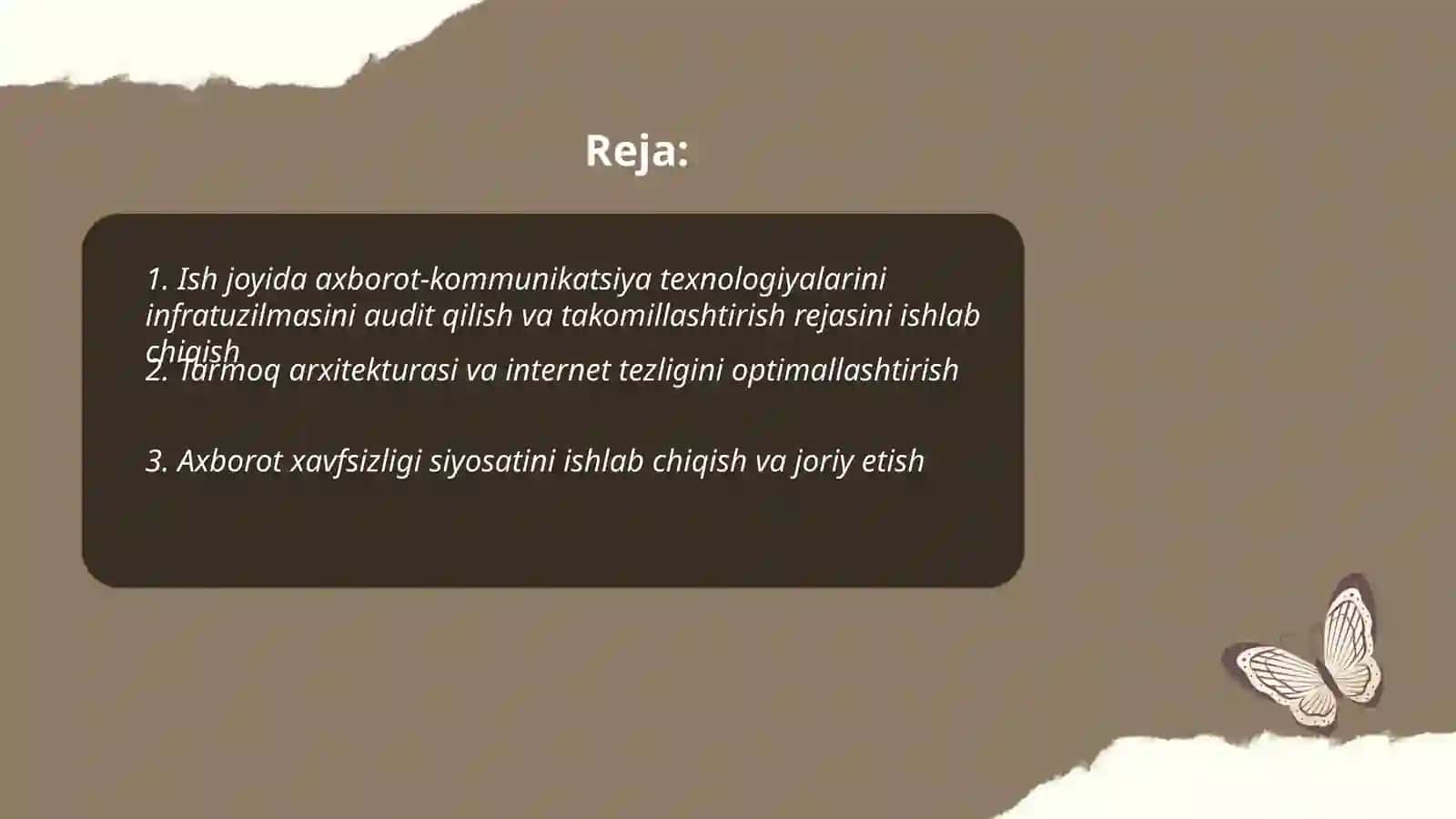 Axborot-kommunikatsiya texnologiyalari tahlil qilish va rivojlantirish 2